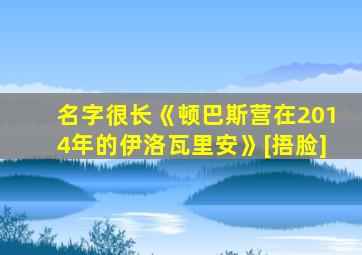 名字很长《顿巴斯营在2014年的伊洛瓦里安》[捂脸]